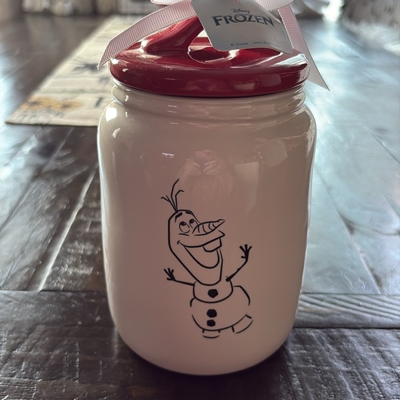 Rae Dunn Red and White Ceramic Jar - Picture 3 of 4